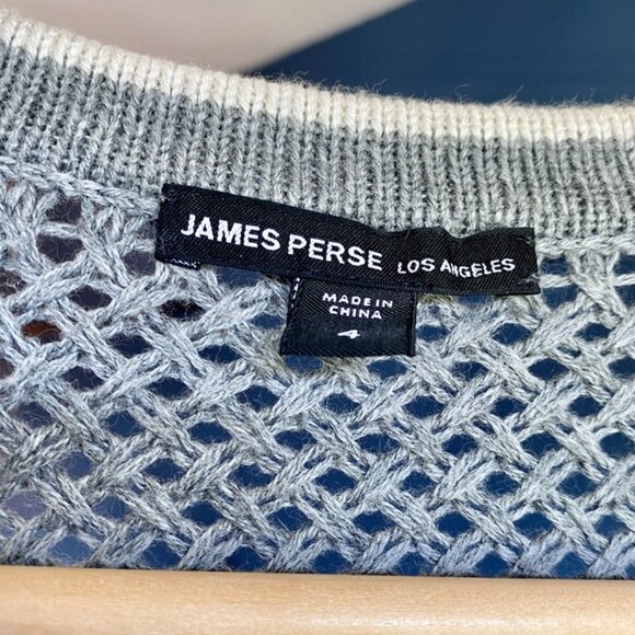 James Perse Grey Open Knit Cardigan Sweater - Picture 3 of 7